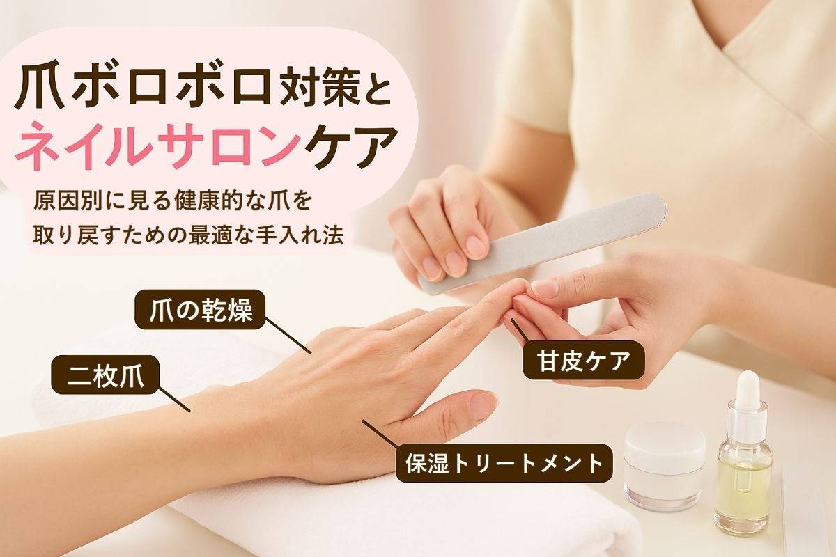 爪ボロボロな状態に対してネイルサロンができるケアと原因別の最適な手入れ方法を解説